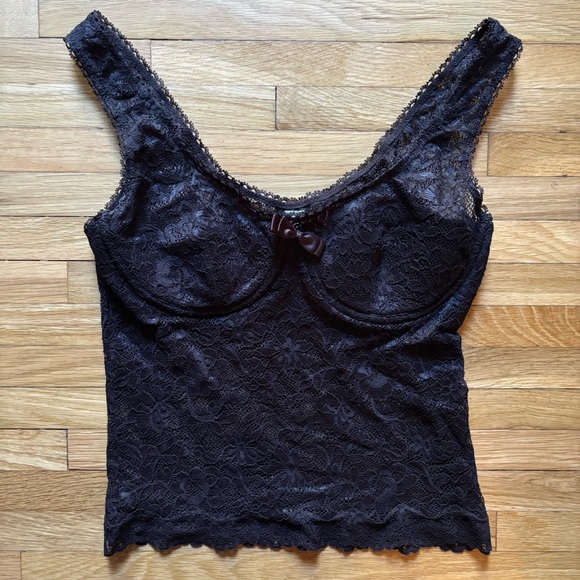 Victoria's Secret Tops - Victoria's Secret Sexy Little Things Y2K Black Underwire Cami Lace Lingerie 34C